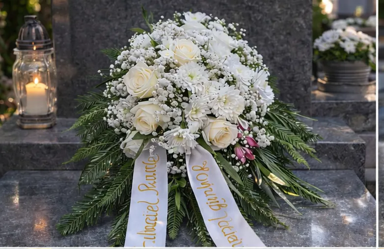 Elegáns temetési koszorú