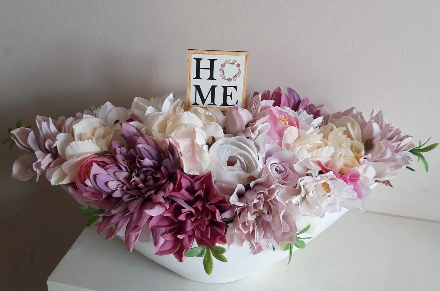 Lakásdekor virágkompozíció