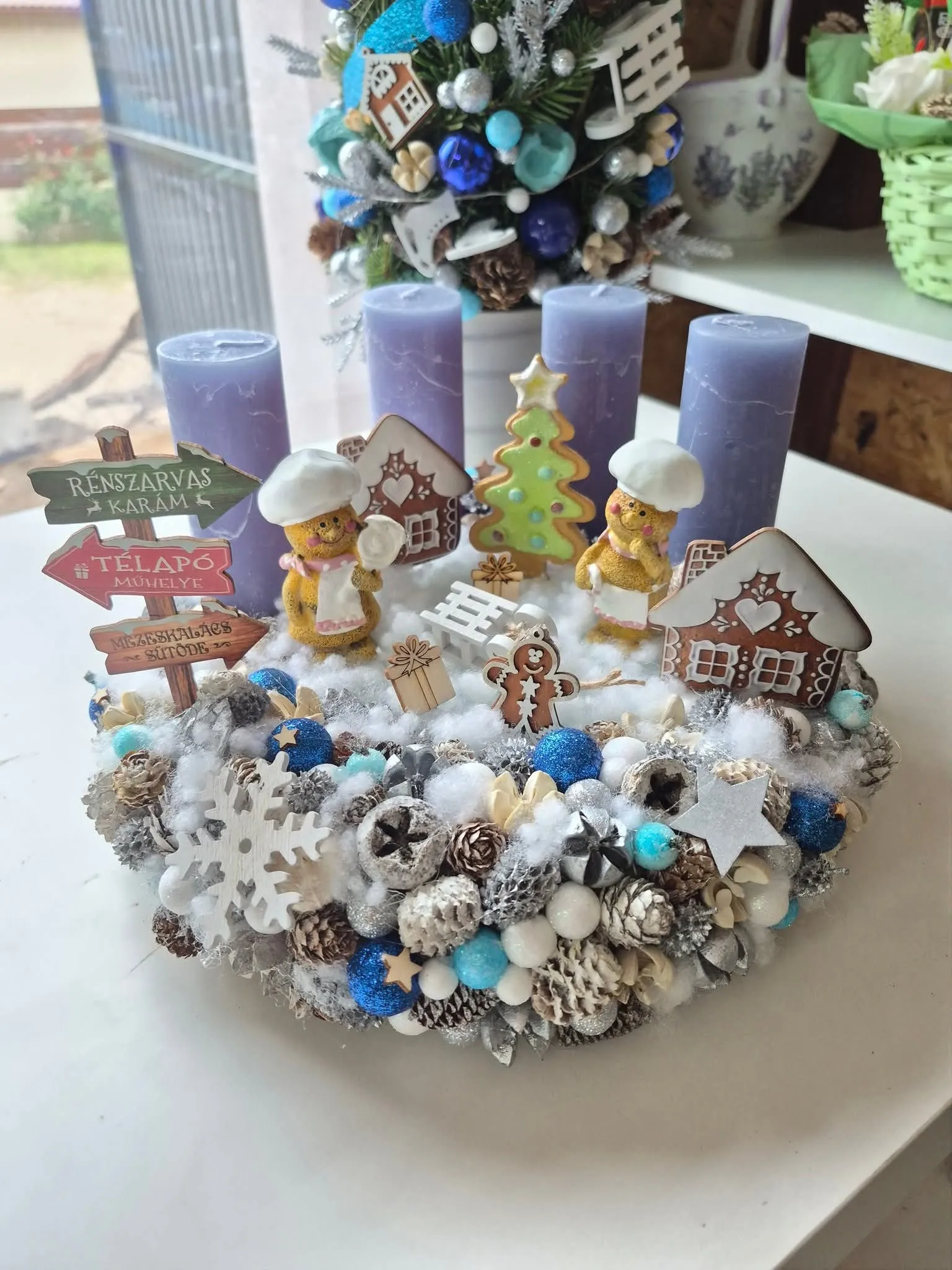 Téli virágkompozíció